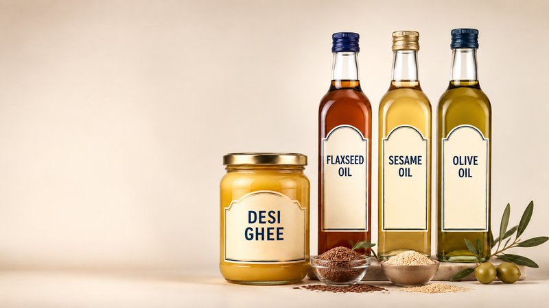Ghee and edible oils assortment